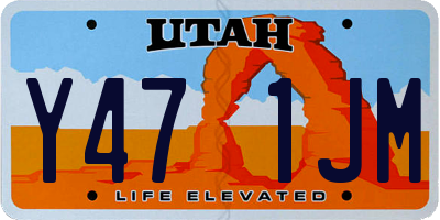 UT license plate Y471JM