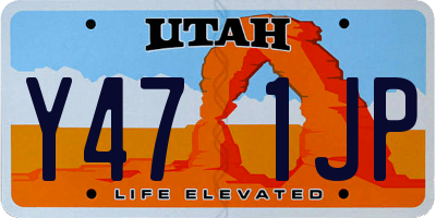 UT license plate Y471JP