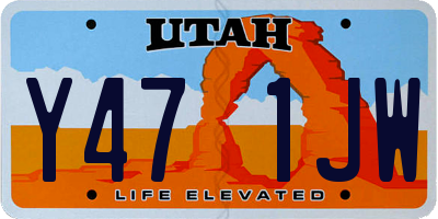 UT license plate Y471JW