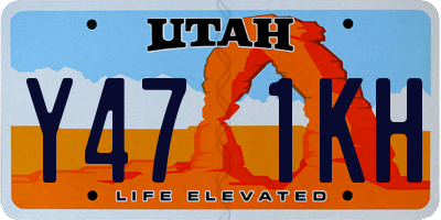 UT license plate Y471KH