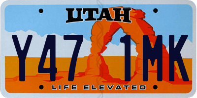 UT license plate Y471MK