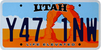 UT license plate Y471NW