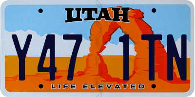 UT license plate Y471TN