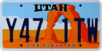 UT license plate Y471TW