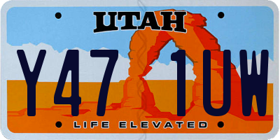 UT license plate Y471UW