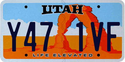 UT license plate Y471VF