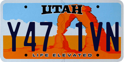 UT license plate Y471VN