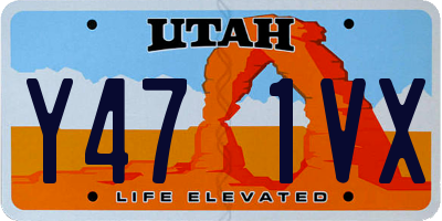 UT license plate Y471VX
