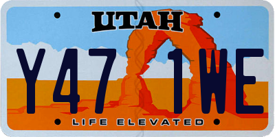 UT license plate Y471WE