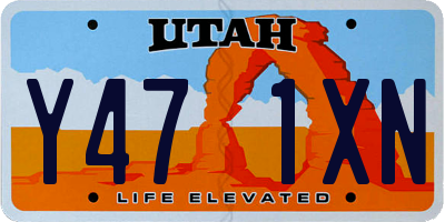 UT license plate Y471XN