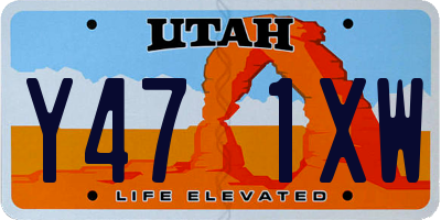 UT license plate Y471XW