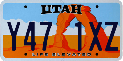 UT license plate Y471XZ