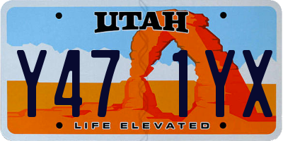 UT license plate Y471YX