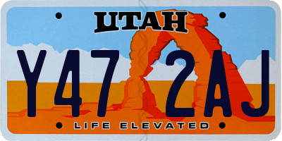 UT license plate Y472AJ