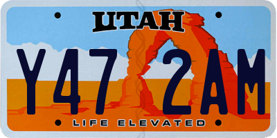 UT license plate Y472AM
