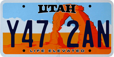 UT license plate Y472AN