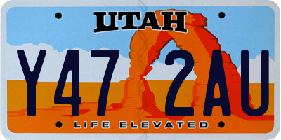 UT license plate Y472AU