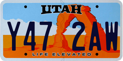 UT license plate Y472AW