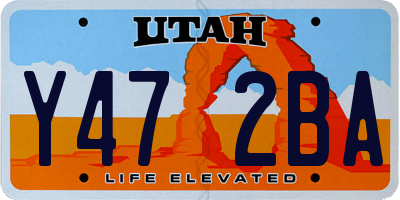 UT license plate Y472BA
