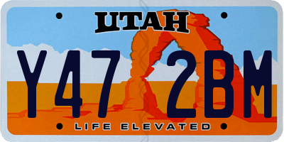 UT license plate Y472BM