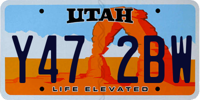 UT license plate Y472BW