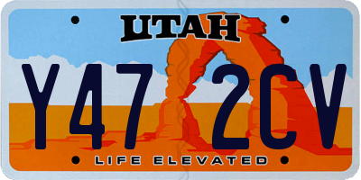 UT license plate Y472CV