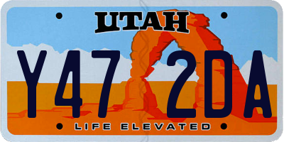 UT license plate Y472DA