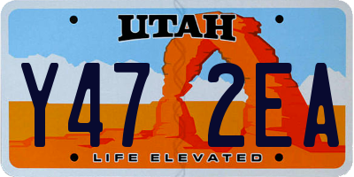 UT license plate Y472EA