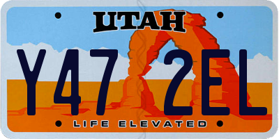 UT license plate Y472EL