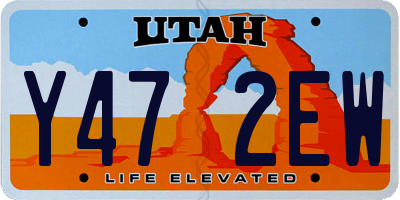 UT license plate Y472EW