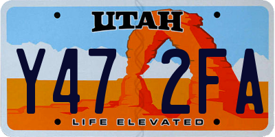 UT license plate Y472FA
