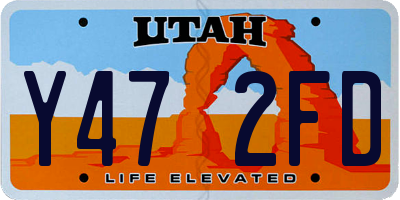 UT license plate Y472FD