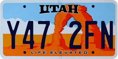 UT license plate Y472FN