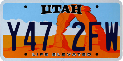 UT license plate Y472FW