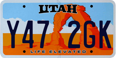 UT license plate Y472GK