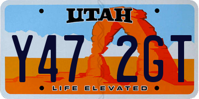 UT license plate Y472GT
