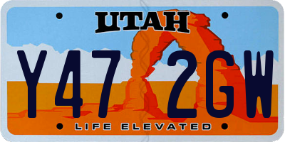 UT license plate Y472GW
