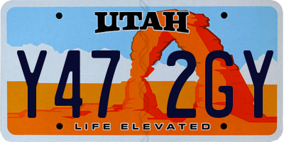 UT license plate Y472GY