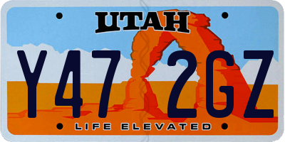 UT license plate Y472GZ