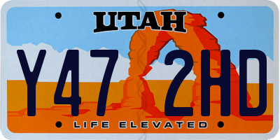 UT license plate Y472HD
