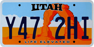 UT license plate Y472HI