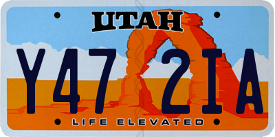 UT license plate Y472IA