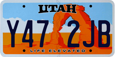 UT license plate Y472JB