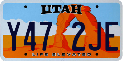 UT license plate Y472JE