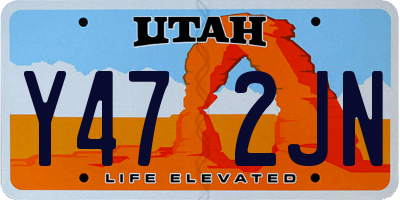UT license plate Y472JN