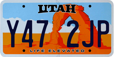 UT license plate Y472JP
