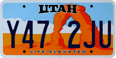 UT license plate Y472JU