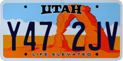 UT license plate Y472JV