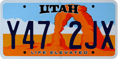 UT license plate Y472JX