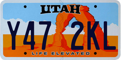 UT license plate Y472KL